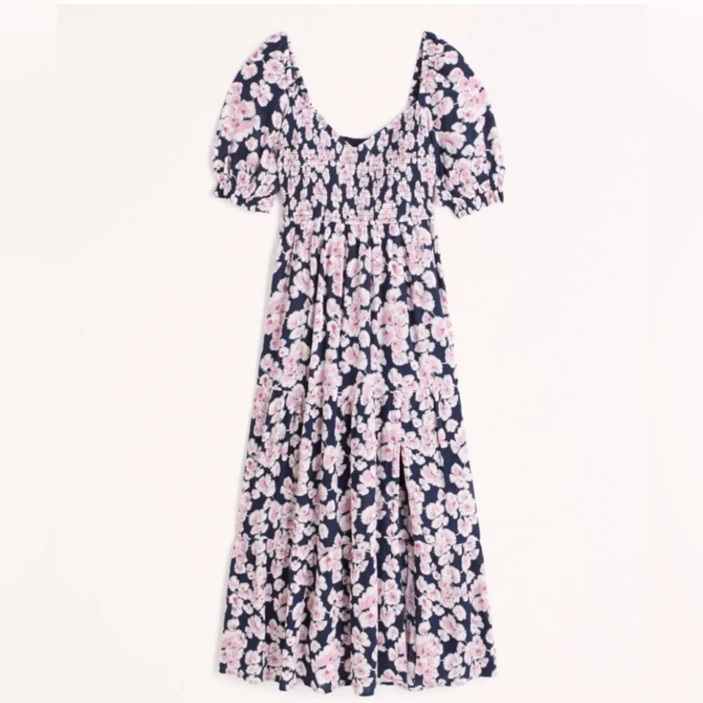 Abercrombie & Fitch Navy and Pink Floral Dress NWOT | Size XS - Picture 1 of 7